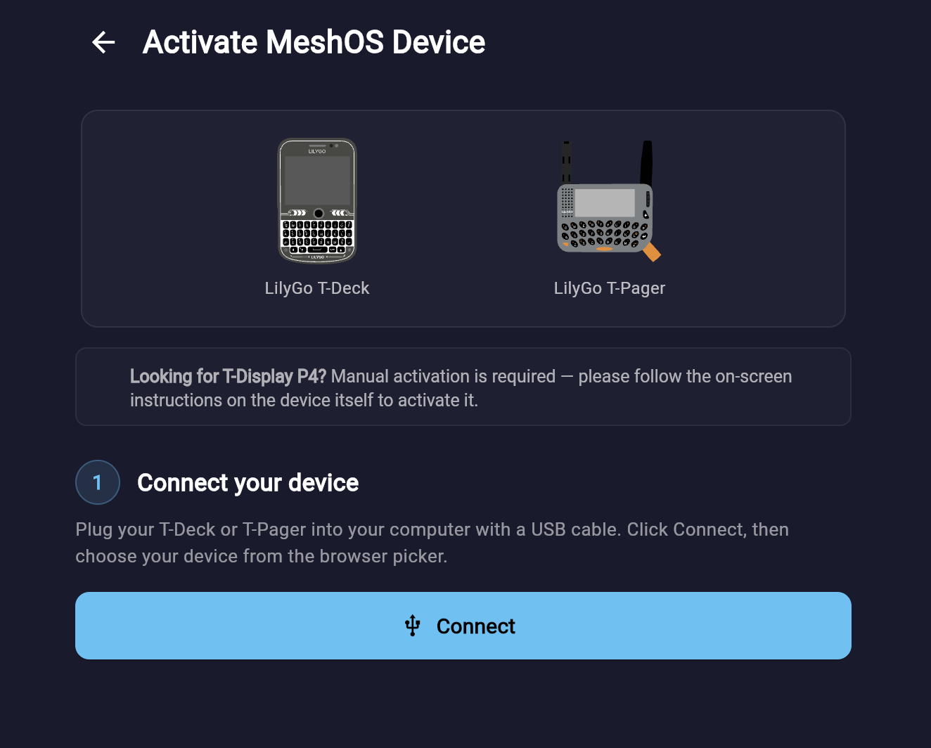 MeshOS Activator — Activate MeshOS Device screen