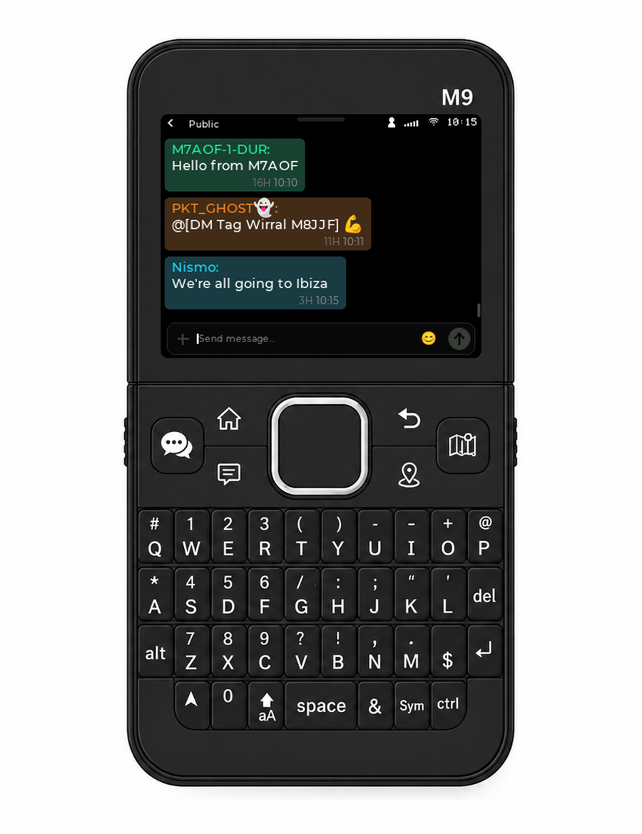 Coloured chat bubbles on the ThinkNode M9