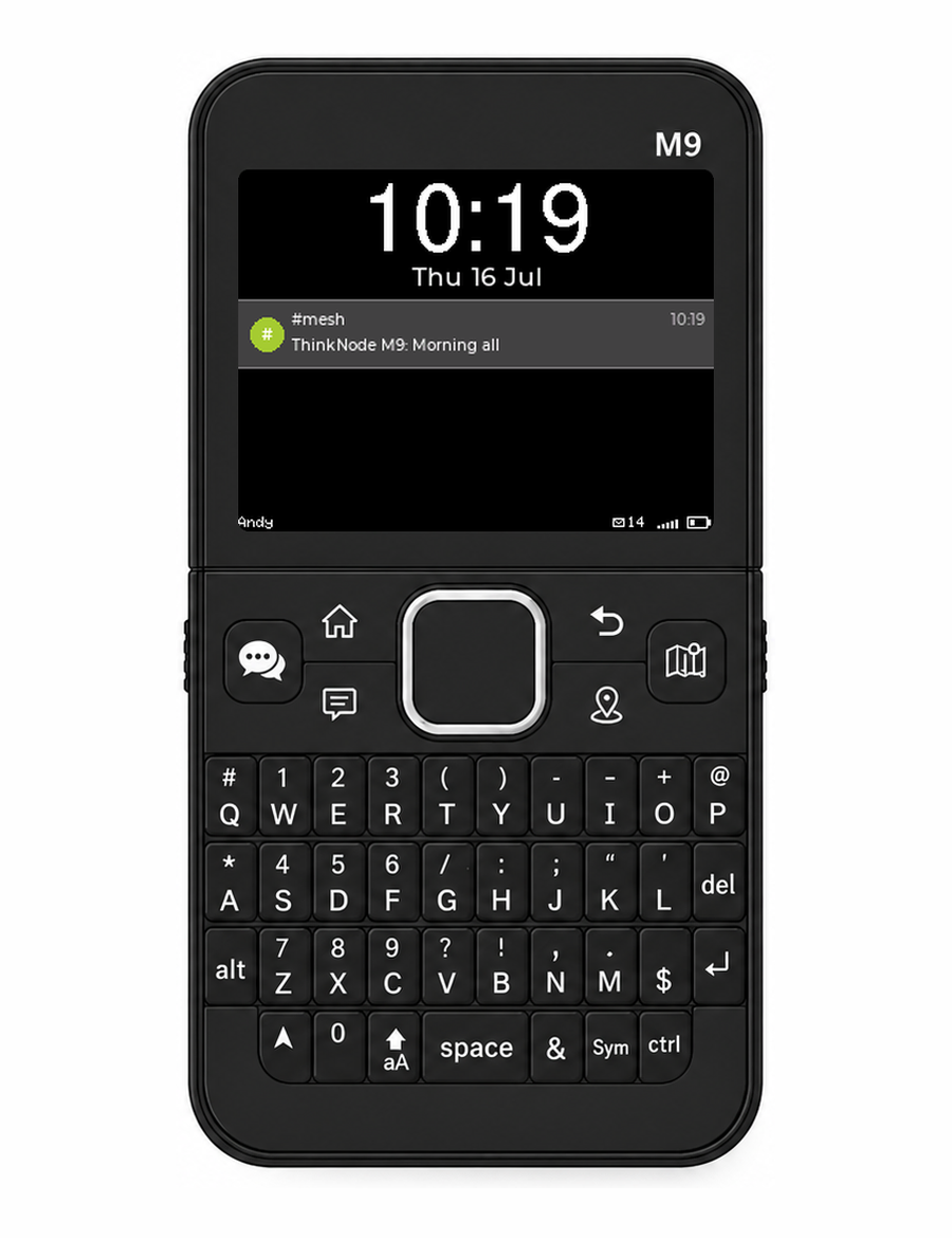 Clock screen on the ThinkNode M9