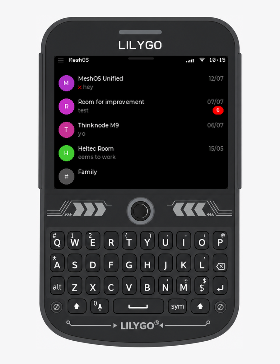 All Chats list on the T-Deck